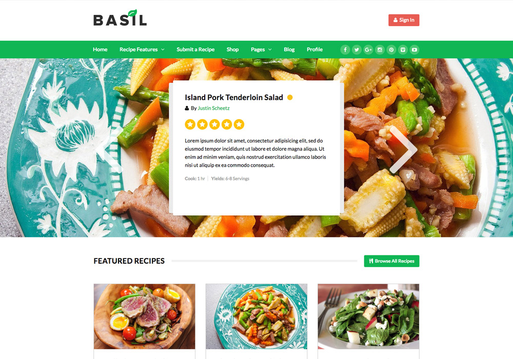 Basil_Recipes_food_wordpress_theme