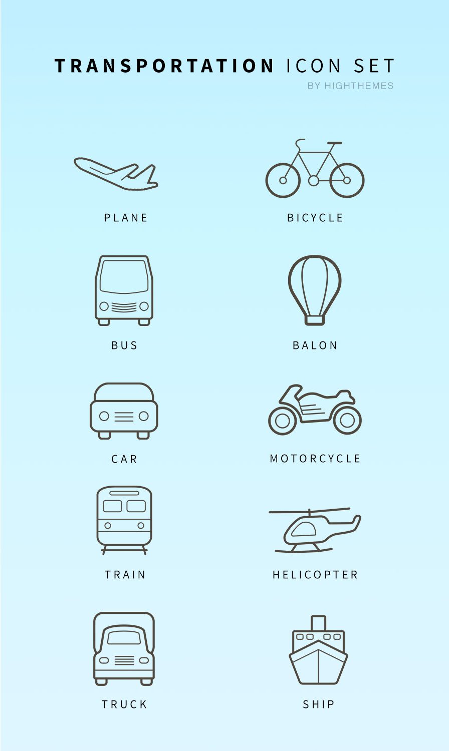 free transportation icons